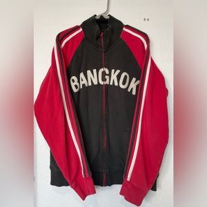 Lucky Brand Vintage Inspired Bangkok red and black jacket, size L